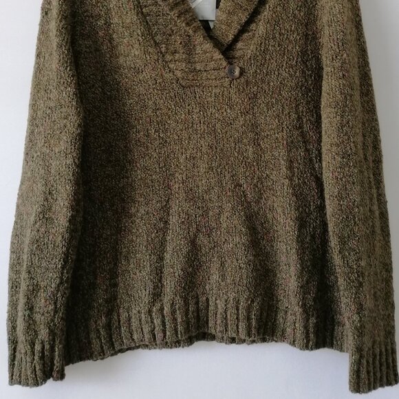 NWT Charter Club Womens Olive Green V-Neck Cozy Pullover Sweater Size X-Large - Picture 3 of 6